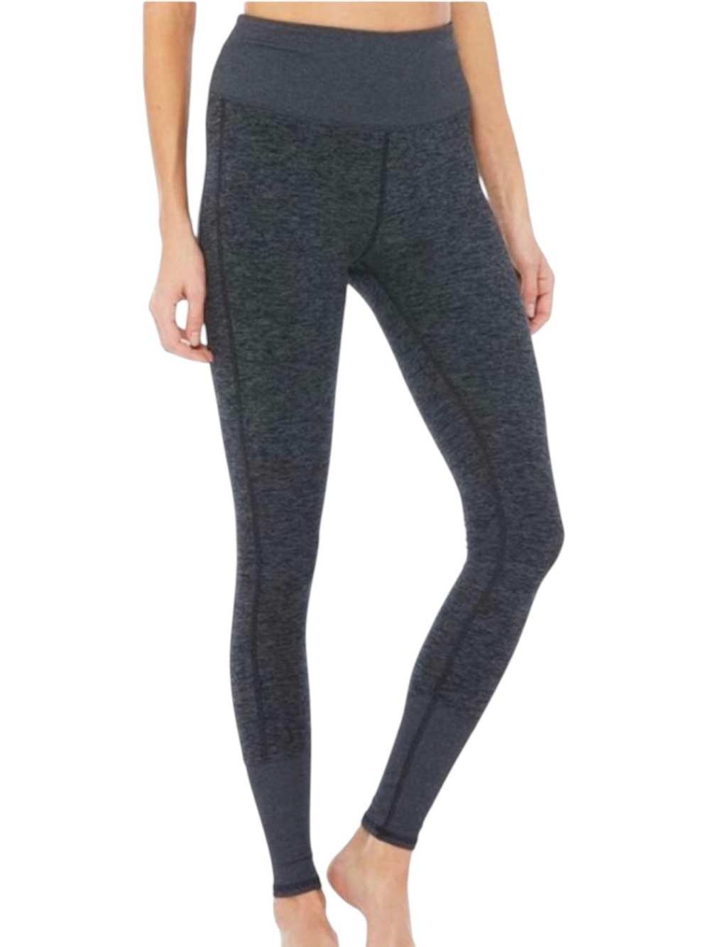 Alo Yoga Alosoft Lounge Leggings S Dark Heather Gray High Waist Ribbed